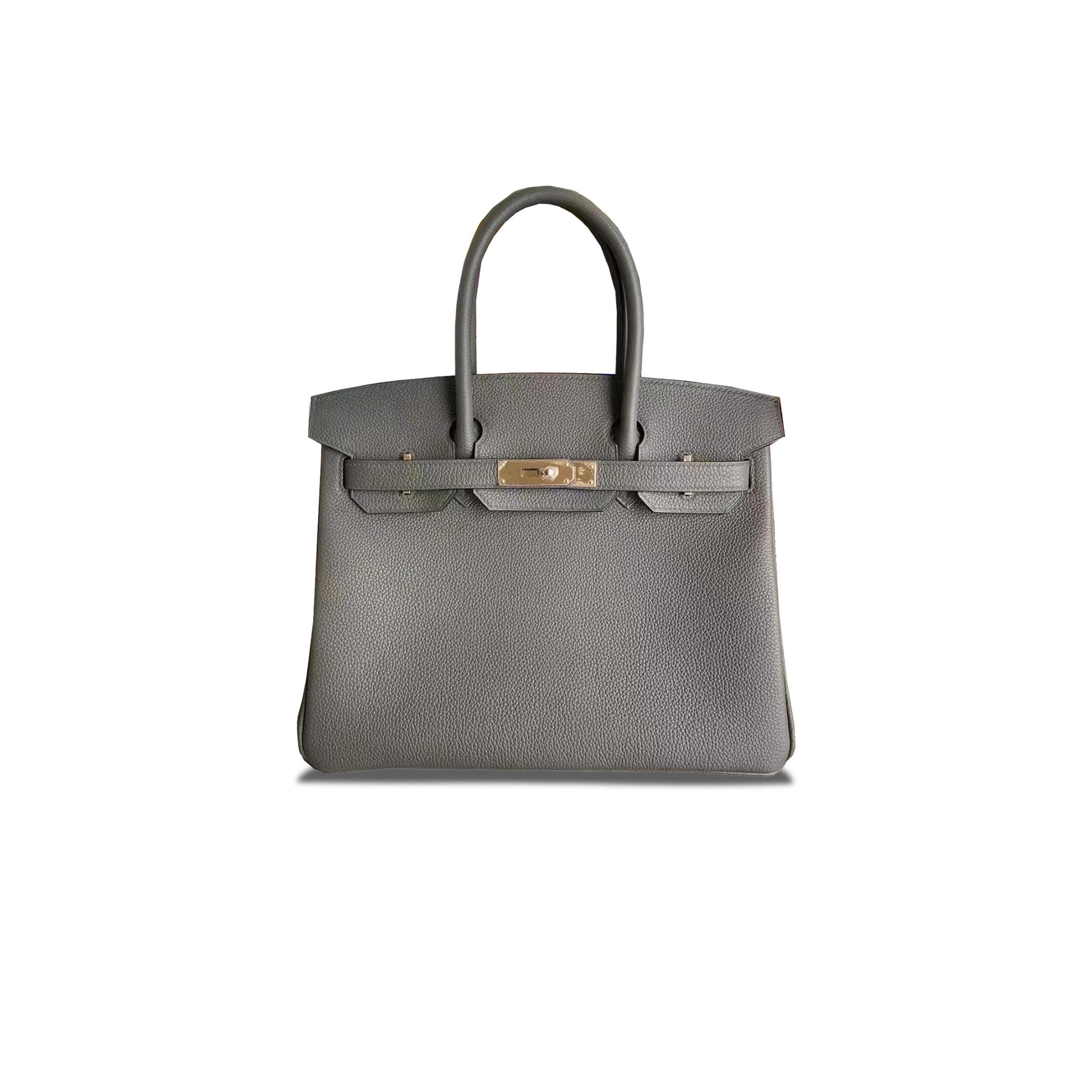 H**me5 BIRKIN 30 TOGO LEATHER CUMULONIMBUS GRAY GOLD BUCKLE BAG 25062355 (30*20*13cm) Master Quality
